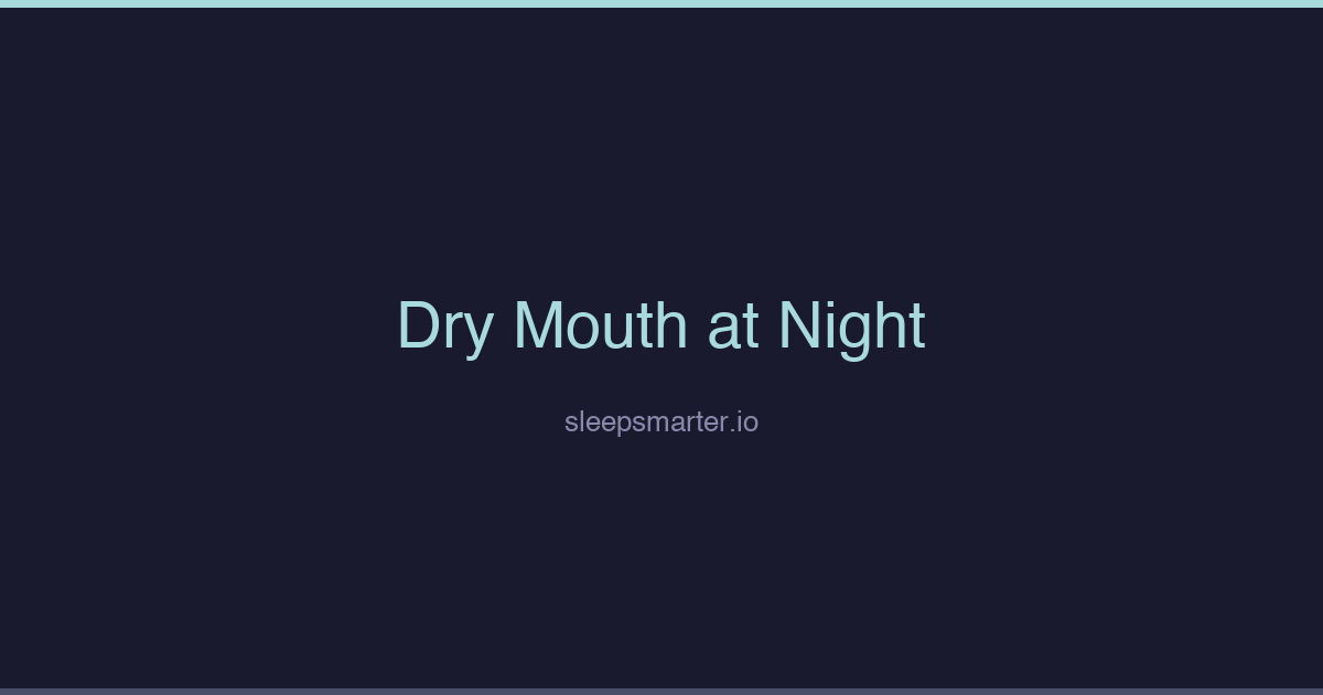 Dark sleep-themed graphic for dry mouth at night