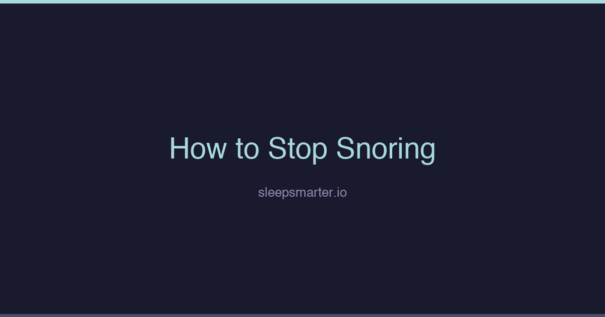 Dark sleep-themed graphic for an article about how to stop snoring