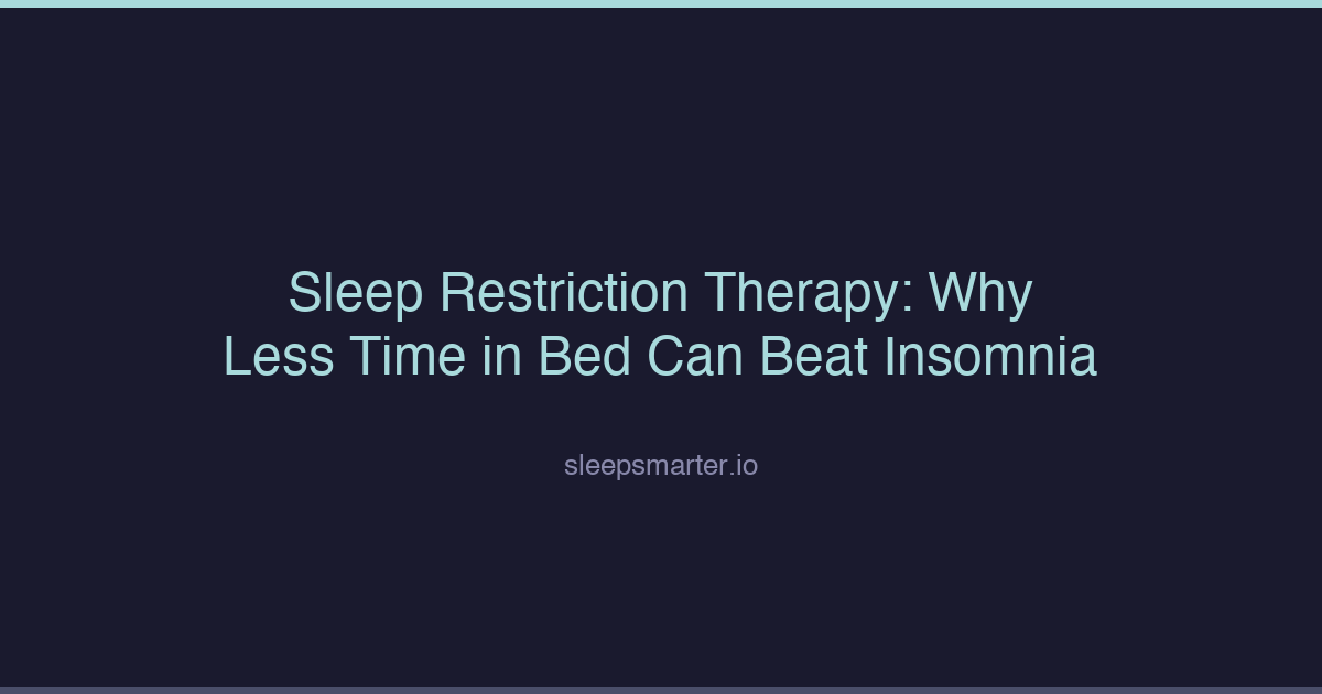 Dark bedroom with a sleep diary and compressed sleep window timeline for sleep restriction therapy